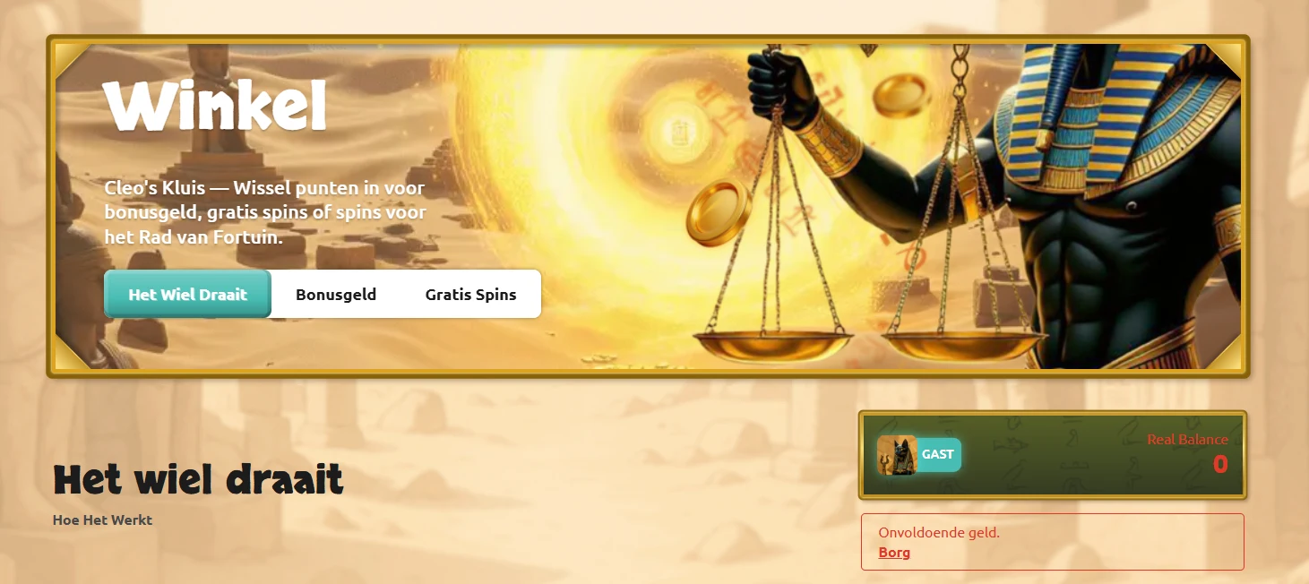 bet cleo casino winkel